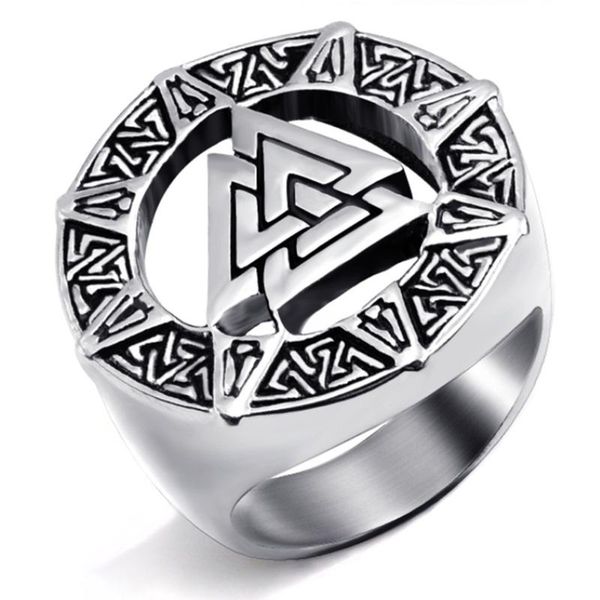 

cluster rings hip hop fashion viking warrior men's ring men charms for personality punk gift, Golden;silver