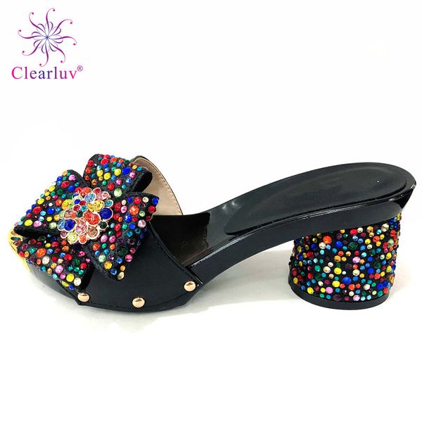 

african party shoes without matching bag for women ladies italian design shoes black color pu leather good quality wedding