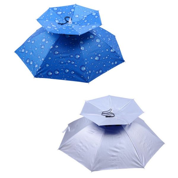 

men women kids outdoor large double layer fishing umbrella hat folding compact cycling hiking camping beach sunshade sunny rainy