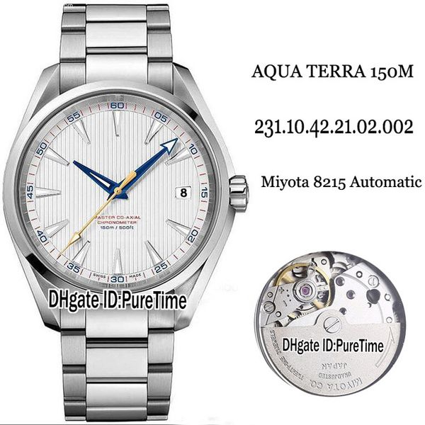 

new drive 150m 231.10.42.21.02.002 steel case silver texture dial blue yellow miyota 8215 automatic mens watch 41.5mm watches puretime e13b2, Slivery;brown