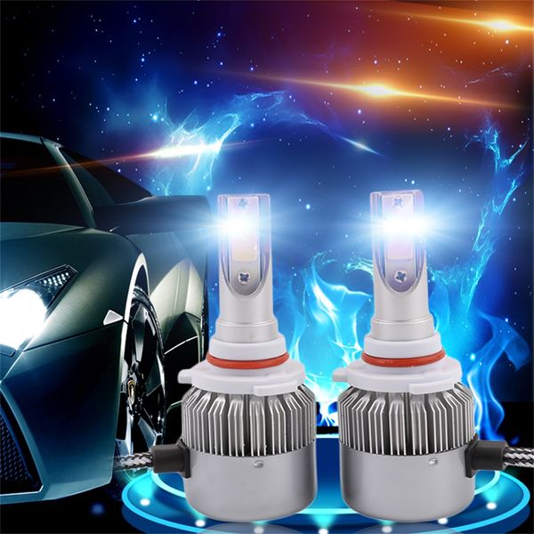 

1pair c6 h10 car led headlamp bulb head lights replace xenon headlights 4000lm 12-24v 80w 6000k white led light