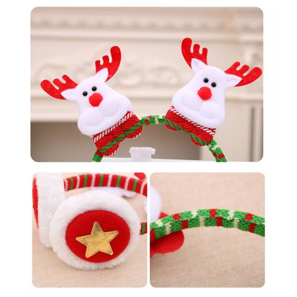 

cute cartoon faux fur plush earmuffs christmas headwears for kids adults holiday party costume accessories