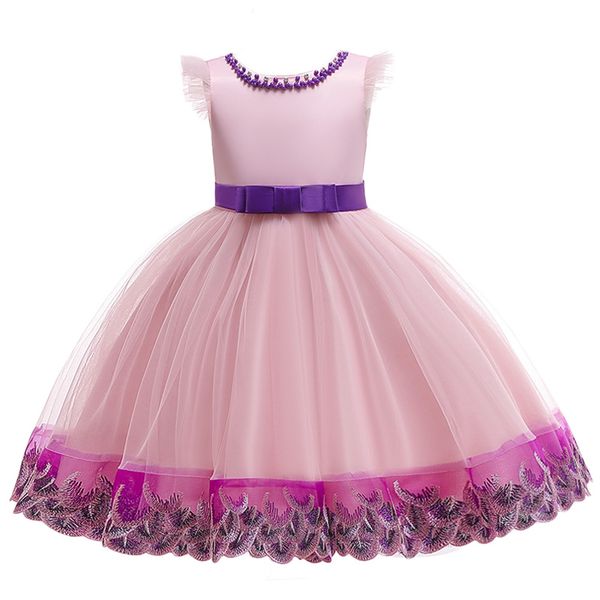 

flower girls dress for wedding and party dress 2019 summer elegant girl formal princess kids dresses for children clothing, Red;yellow