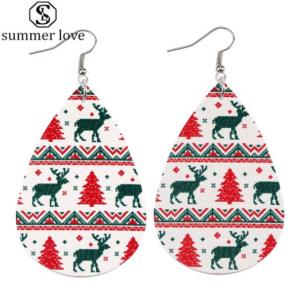 

new fashion teardrop leather earrings bohemian colorful pu leather earrings for women girl christmas gift jewelry-z, Silver