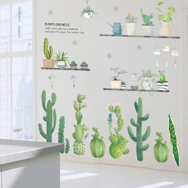 

super beautiful sticker pink green leaves wall decal vinyl sticker home decor decals mural art 60*90cm