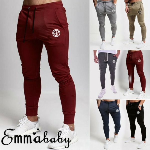 

new casual harem pants slim fit feet pants mens slim fit tracksuit bottoms skinny jogging joggers sweat trousers, Black