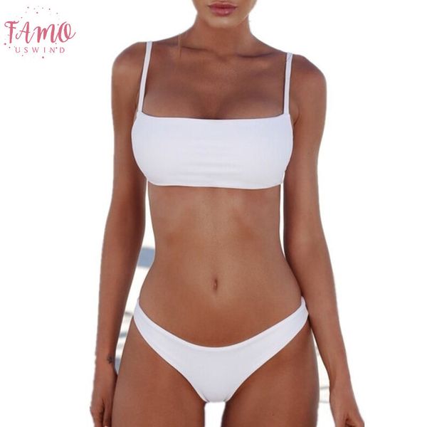 

2020 new push up unpadded brazilian bikini set women solid vintage swimwear swimsuit beach suit biquini bathing suit, White;black