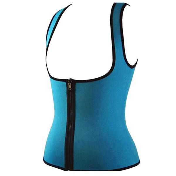 

sport clothes zipper women's corset slimming vest women shapewear 3xl blue belly neoprene, Black;blue