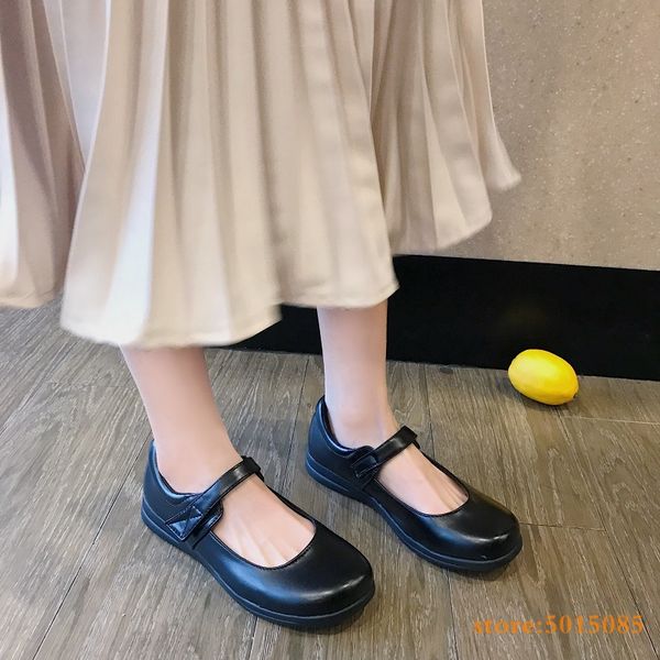 

students cute japanese retro small leather shoes 2020 fall new literary womens shoes lolita college wind flat casual, Black