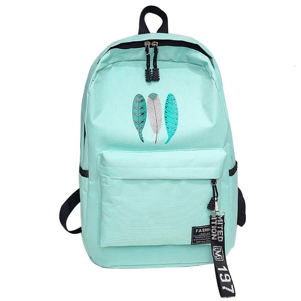 

designer backpack backpack trendy female feather print canvas backpacks teenage girls softback school bags women casual rucksack 15sep.26