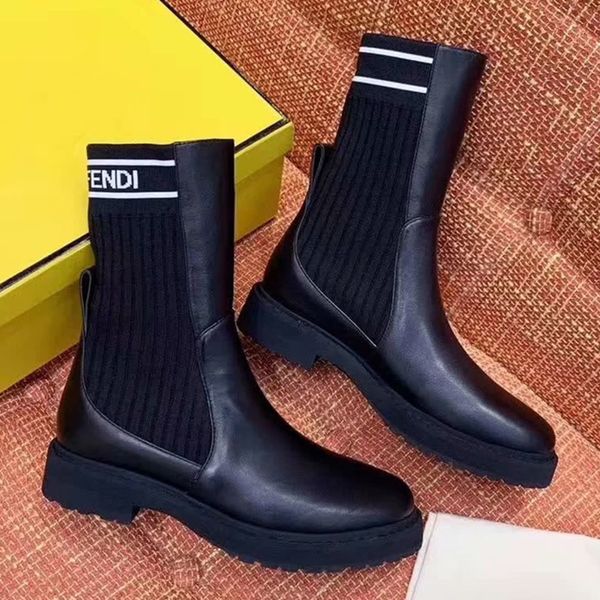 

luxury socks boots genuine wild leisure jogging shoes fashion stretch boots original packaging women winter boots size 35-41, Black