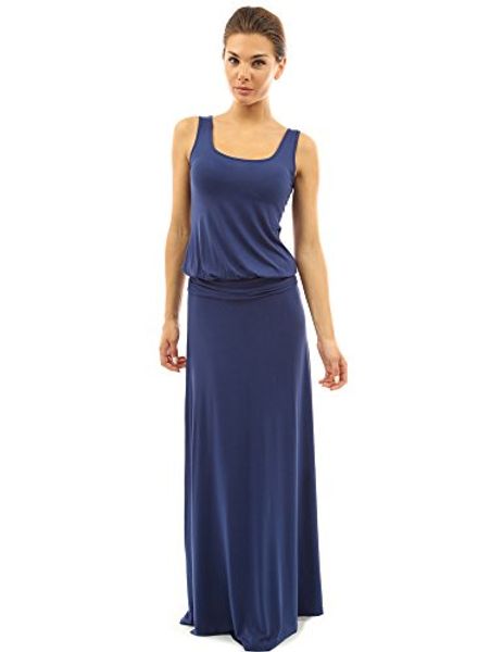 

pattyboutik women's sleeveless blouson maxi dress, Black;gray