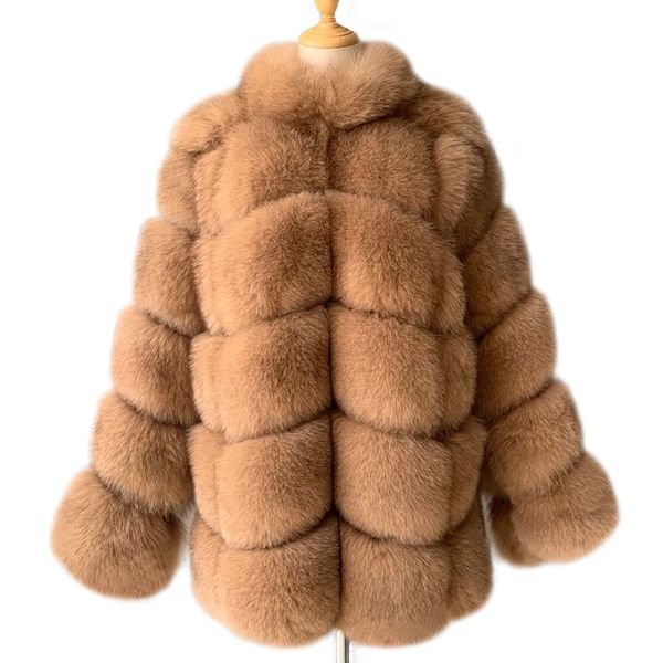 

real fur coat classical striped outfit long sleeves women winter warm thick natural fur coats, Black