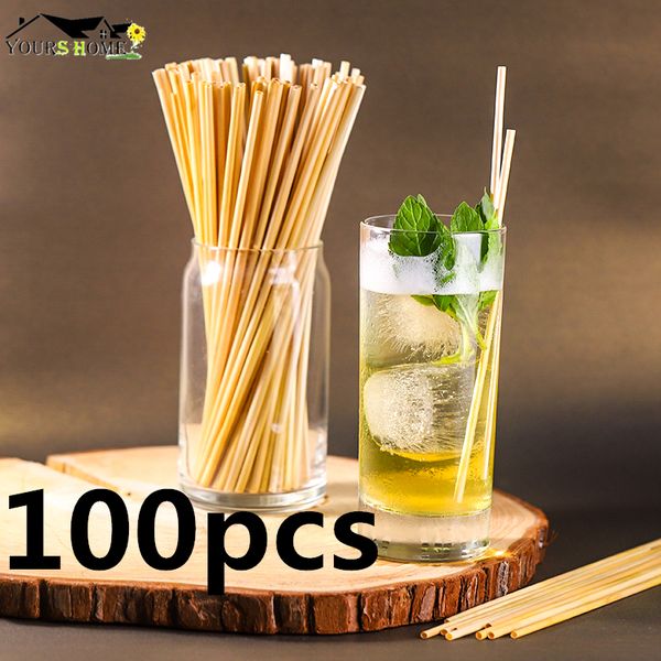 

100pcs 20cm wheat straw 100% natural biodegradable straws environmentally friendly portable drinking straws eco straw