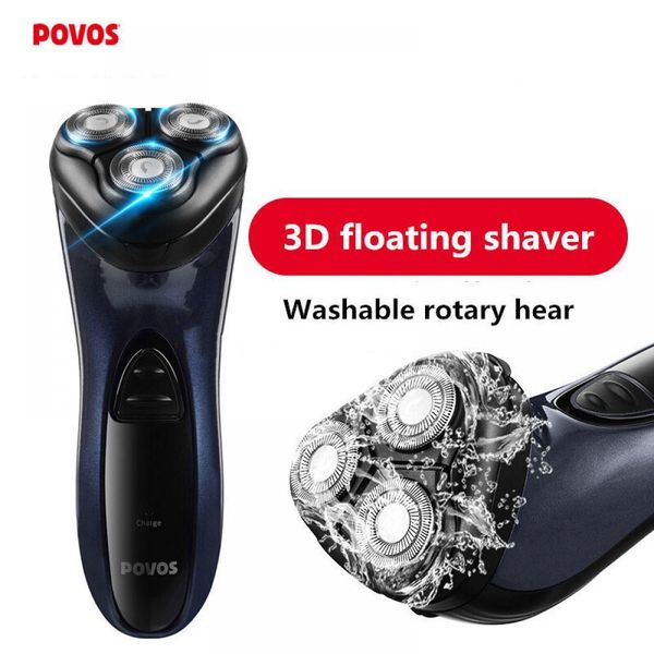 

povos factory direct sale rechargeable electric shaver for men shaving razor triple blades 3d floating -up trimmer pb0792