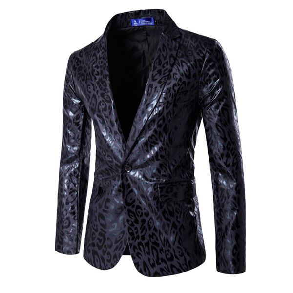 

2018 autumn and winter european and american style personality one buckle suit leopard printing suit groomsman's dresses x963, White;black