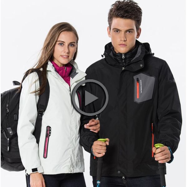 

winter outdoor couple duck down jacket hiking waterproof windbreaker man woman coats fishing ski down inner lining+jackets, Blue;black