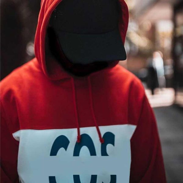

19fw box logo x крокодил панель толстовки толстовка мужчины женщины пуловер с капюшоном цвет соответствия свитер уличная верхняя одежда hfym, Black