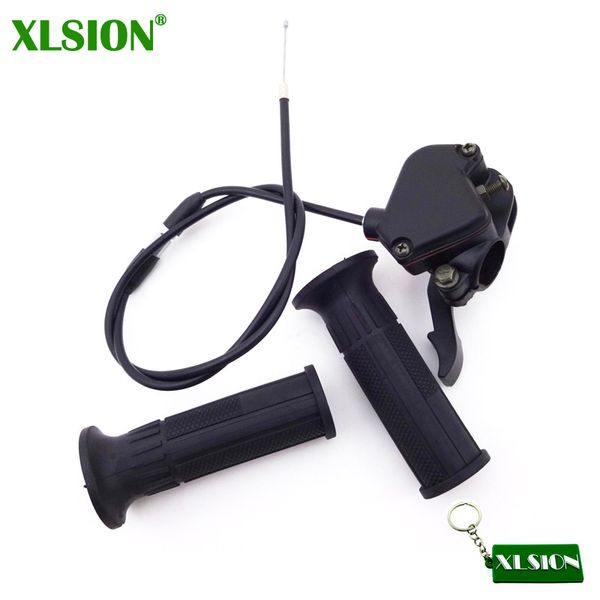 

xlsion 22mm handle grips + thumb throttle control housing + cable accelerator for chinese 50cc 70cc 90cc 110cc 125cc atv quad