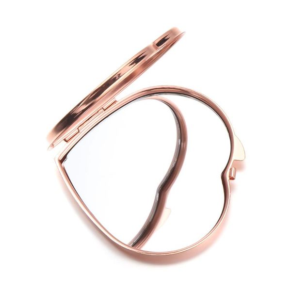 satin al makyaj ayna tasinabilir yuvarlak kalp seklinde kolay icin acik metal pembe altin pocket makyaj aksesuarlari araclar katlanabilir cift