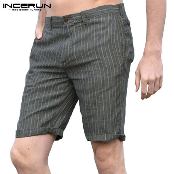 

incerun men striped shorts cotton streetwear summer casual shorts men fitness breathable leisure bermuda hombre plus size, White;black