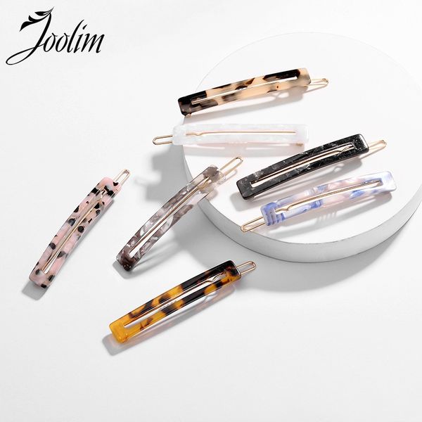 

joolim jewelry wholesale/7 colors cutout resin hair pin on trendy jewelry, Golden;white