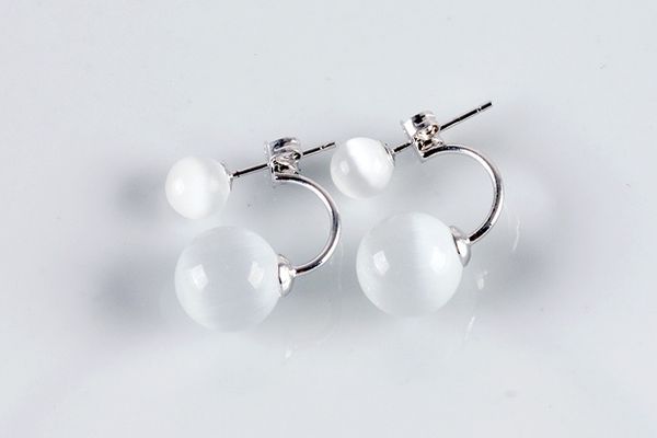 

wholesale- factory outlets 925 sterling silver stud earrings female models opal jewelry gift wedding l nightclub women's jewelry, Golden
