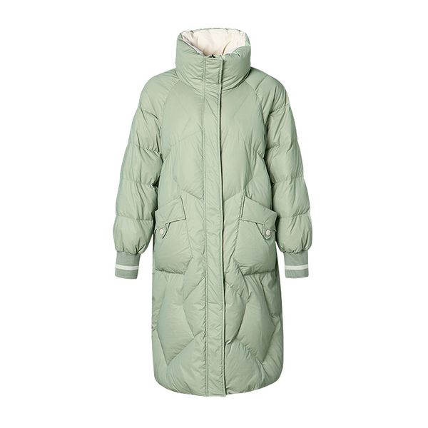 

women winter new style fashion white duck down mid-length down jacket female coat, Black;white