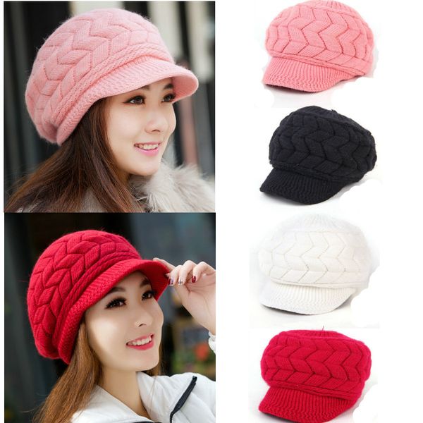 

elegant winter knitted hats for women beanie hat woman cap winter beanies for ladies female caps hat autumn solid bonnet, Blue;gray