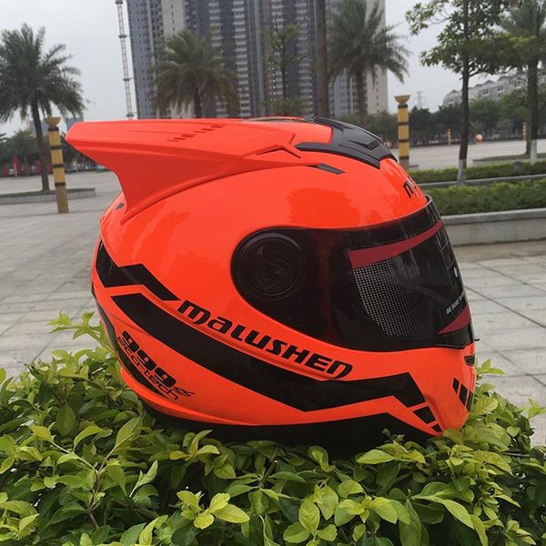

full face helmet motorcycle helmet off road orange professional rally casque casco racing