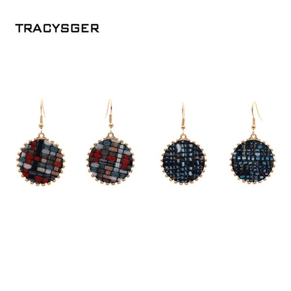

al-84622 /tracysger/ geometric round pendant earrings, Silver