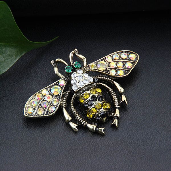 

cute honey bee brooch for kid's birthday gift metal gold color enamel pin insect jewelry broches para ropa, Gray