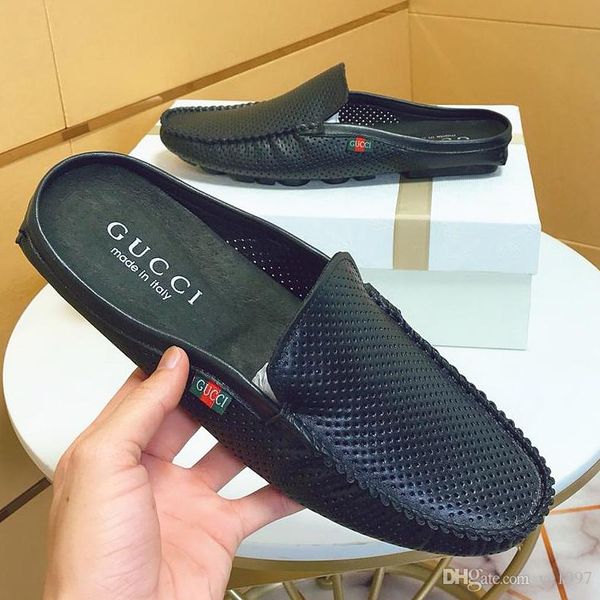 

new mens designer mens belt with italian brand sandals mens sandals design bee sandals casual slippers flip original box packaging qx, Black