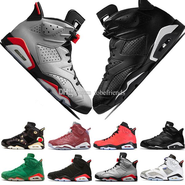

2019 infrared bred 6 6s mens basketball shoes 3m reflective bugs bunny tinker hatfield black cat flint men sport sneakers designer