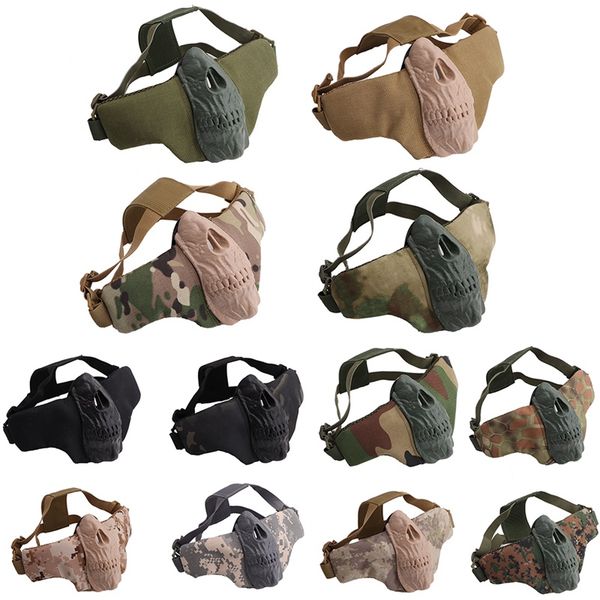 

half face mask tactical foldable half face style comfortable adjustable protective masks, Black