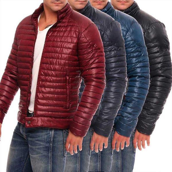 

zogaa 2019 men winter casual thick padded jacket zipper slim male fashion coats men's parka outwear warm coat men jacket winter, Black