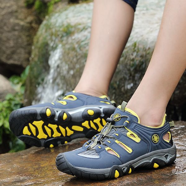 

men's outdoor hiking shoes 2019 air mesh breathable waterproof lace-up soft outdoor sneakers man trekking trail zapatillas hombr