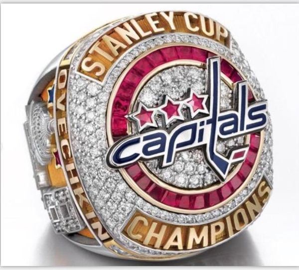 

высокое качество 2018 вашингтон кэпиталз кубок стэнли чемпионское кольцо мужчины подарок размер 8-14, Golden;silver
