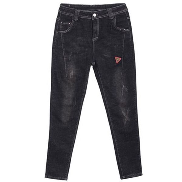 

2019 new fashion black jeans women high waist jeans skinny slim fit elastic pants lady casual spring pencil pants plus size, Blue
