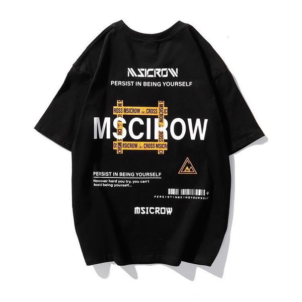 

mens funny back letters printed t shirts 2020 summer fashion designer white black short sleeve streetwear cotton big size msi3309