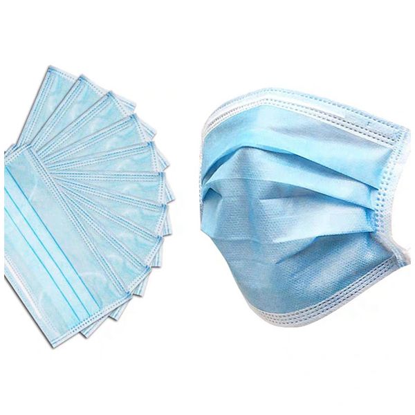 

disposable face mask 3 layer ear-loop dust mouth masks cover 3-ply non-woven disposable dust mask soft breathable outdoor party 01