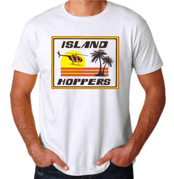 ISLAND HOPPERS magnum 80/'s retro tv show Mens Cotton T-Shirt