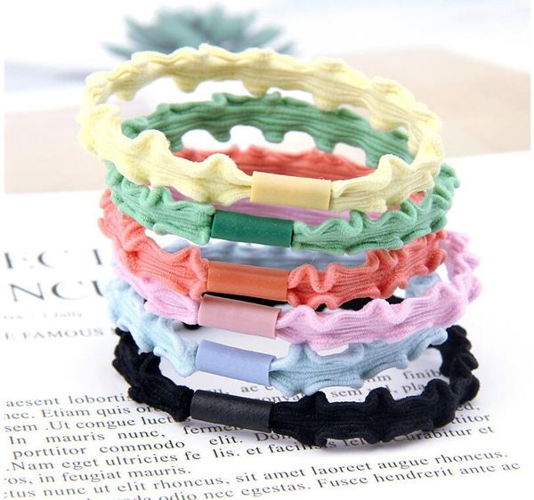 

candy color ins twist wire hairbands for women girls ponytail holder simple cute hair scrunchy ring band 5pcs/lot elastic hair rope d61607, Slivery;white