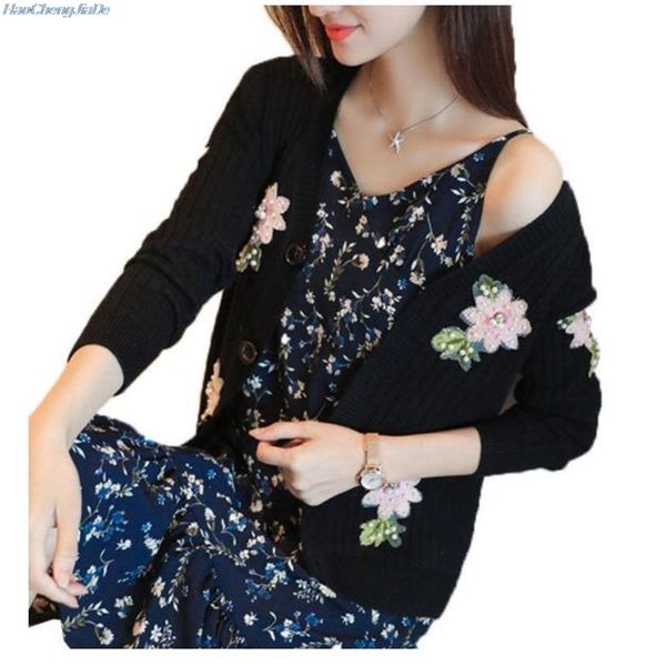 

pull perle students cardigan pearl sweater women embroidered knit shirt blanc dentelle lace pink knitting spring autumn winter, White