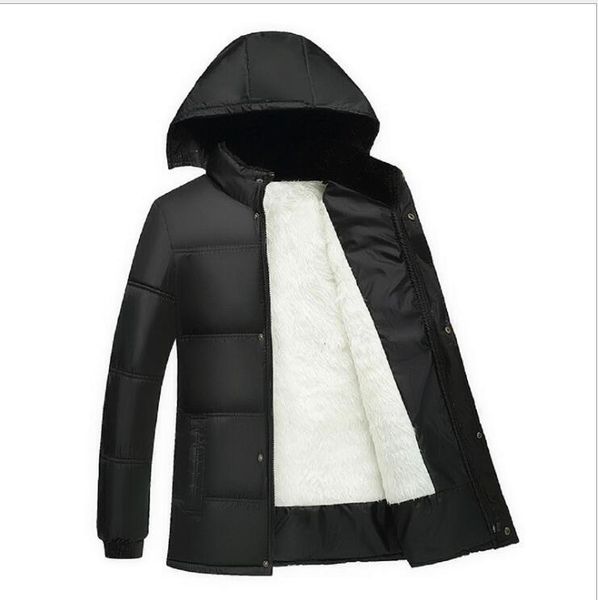 

mrmt 2019 brand new men's jackets plus velvet long cotton-padded hooded overcoat for male warm cotton-padded jacket clothing, Black