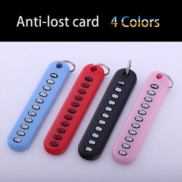 

20pcs/lot anti-lost card phone number plate car keychain pendant auto vehicle phone number card keyring car key chain wholesale, Silver