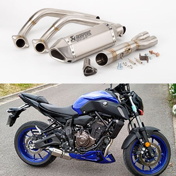 

mt07 morcycles exhaust akrapovicexhaust motorcycle escape moto exhaust pipe full system for mt-07 fz07 fz-07 tracer xsr70