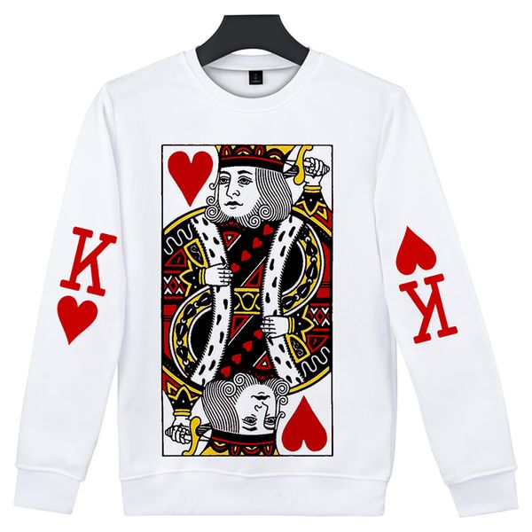 

spring autumn 3d hoodies poker playing cards fashion men women capless sweatshirts casual long sleeve 3d hoodie pullover 4xl, Black
