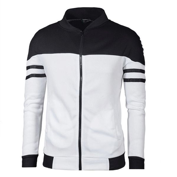 

spring men baseball jacket fashion navy and white stripe design bomber coat autumn mens slim zipper sportswear brand outerwear, Black;brown