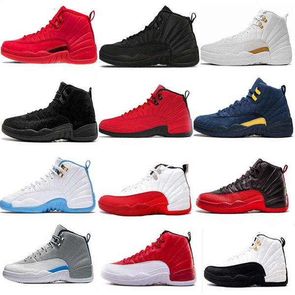 

new 12 12s winterized wntr basketball shoes for men taxi playoffs blue gym red black white mens sports sneakers shoes